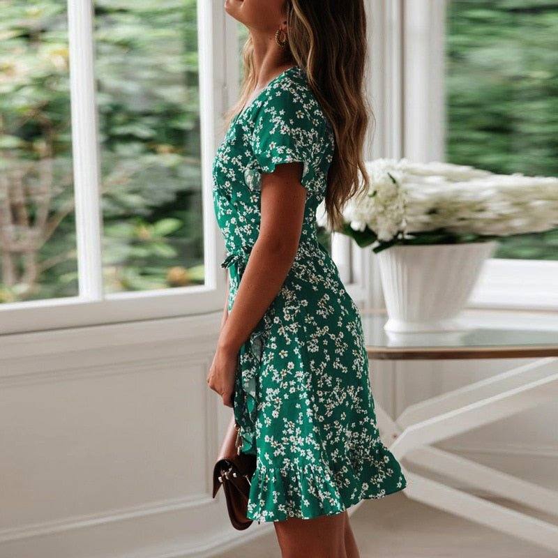 Vestido Curto Floral Boho Beach - Atique Store