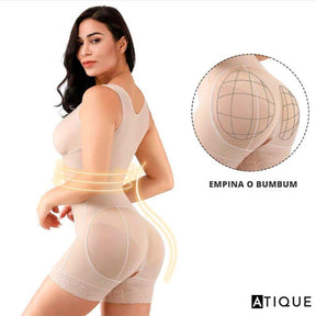 Body Modelador Fecho Triplo Abertura Higiênica - Body Corpus - Atique Store