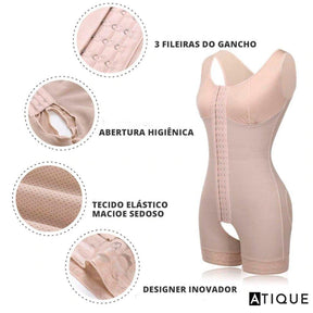 Body Modelador Fecho Triplo Abertura Higiênica - Body Corpus - Atique Store