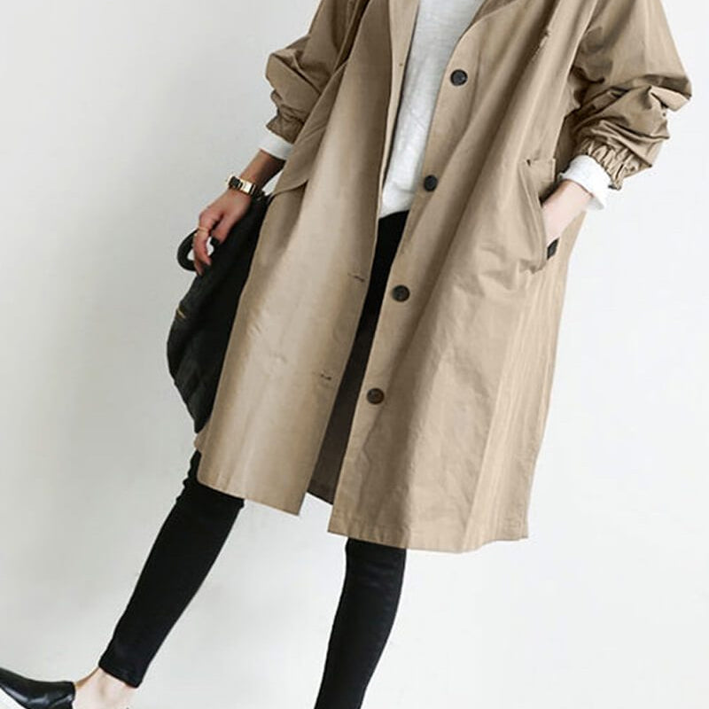 Casaco Corta Vento Trench Coat Impermeável com Capuz - Atique Store