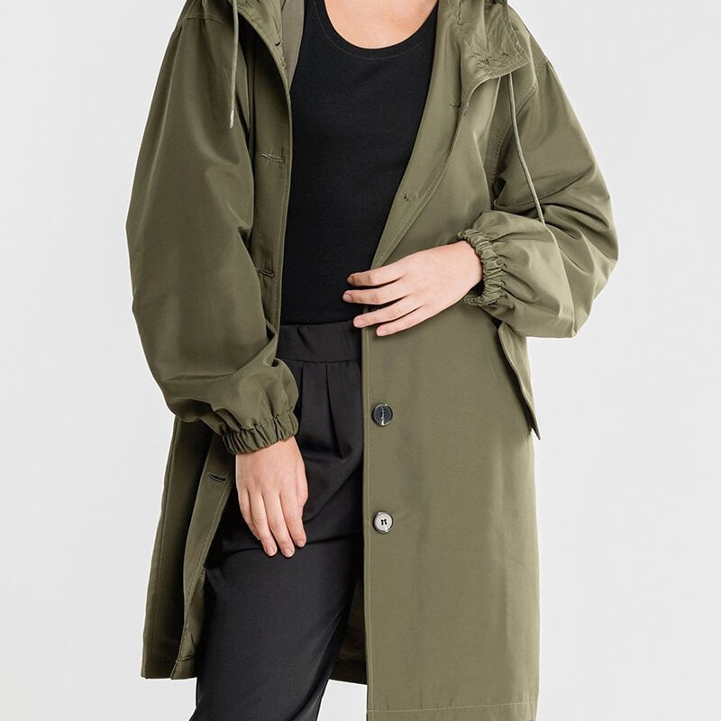 Casaco Corta Vento Trench Coat Impermeável com Capuz - Atique Store
