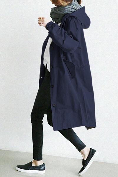 Casaco Corta Vento Trench Coat Impermeável com Capuz - Atique Store