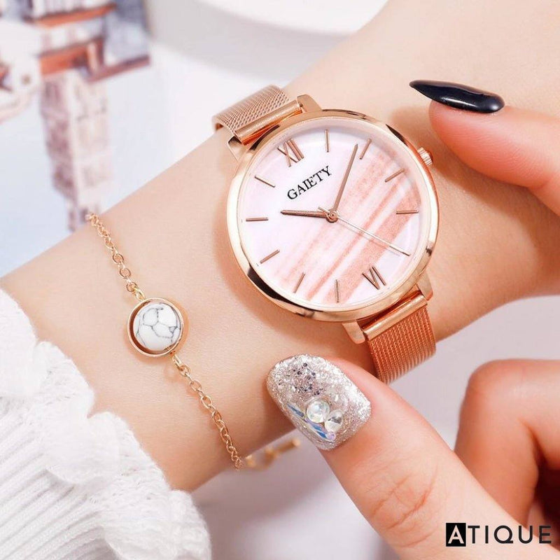 Combo 2 Relógios Gaiety Luxury + Brinde Bracelete Pearl - Atique Store