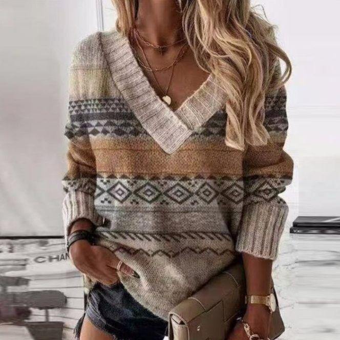 Suéter Feminino Decote V - Atique Store