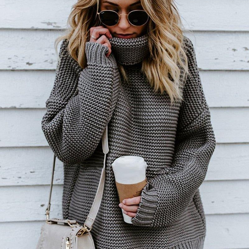 Suéter Tricot Grosso Gola Alta - Atique Store
